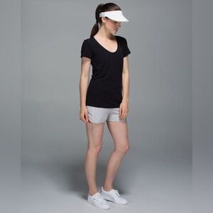 Lululemon Superb Short Sleeve Tee Black Heather Vitasea Fabric with Lycra Yoga